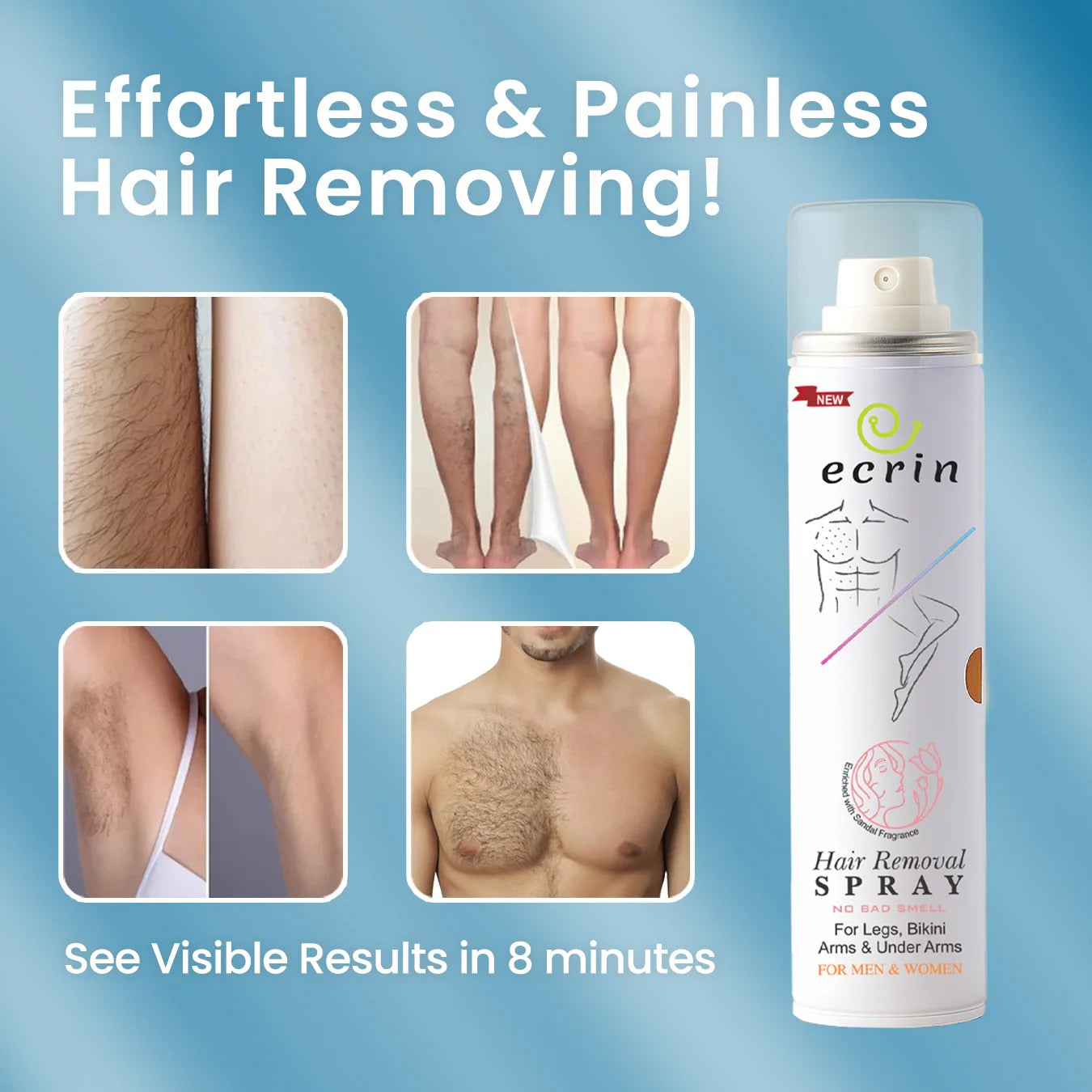 Ecrin Hair Removal Foaming Spray - Refreshing Fragrance