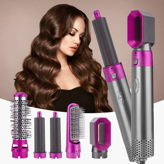5 In 1 High Quality Hair Styler Brush Hair Straightener Curler Blow Dryer Volumizer