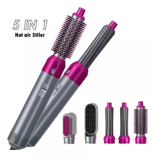 5 In 1 High Quality Hair Styler Brush Hair Straightener Curler Blow Dryer Volumizer