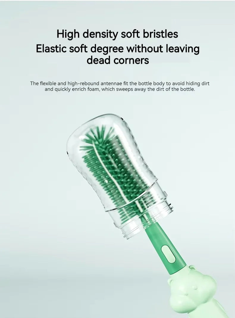 3-in-1 Silicone Baby Bottle Cleaning Brush Set – Pacifier, Straw, and Bottle Scrubber