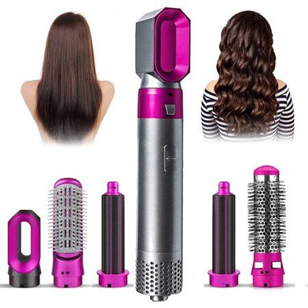 5 In 1 High Quality Hair Styler Brush Hair Straightener Curler Blow Dryer Volumizer
